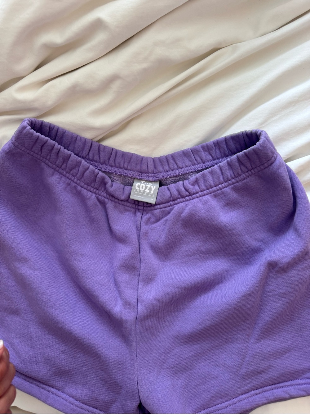 TNA Cozy Lavender Elastic Waist Shorts
